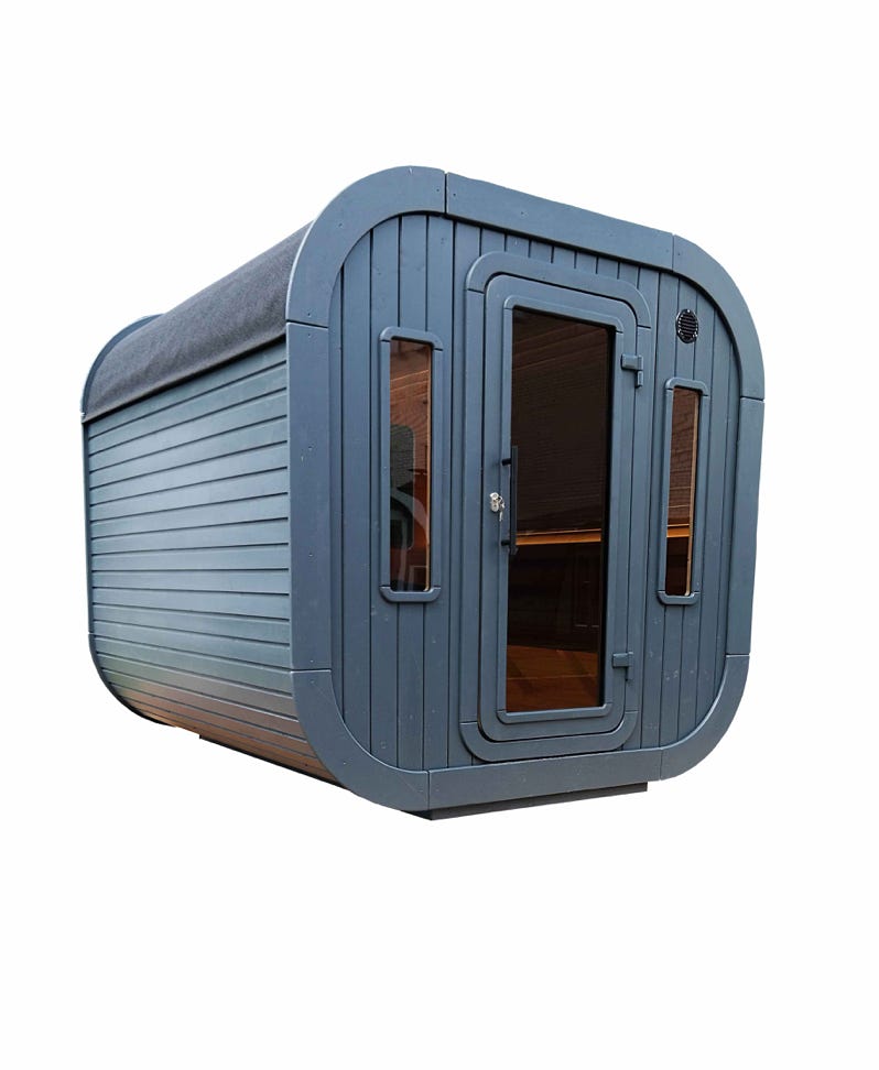 Luna Outdoorsauna - modernes Design mit starken Akzenten